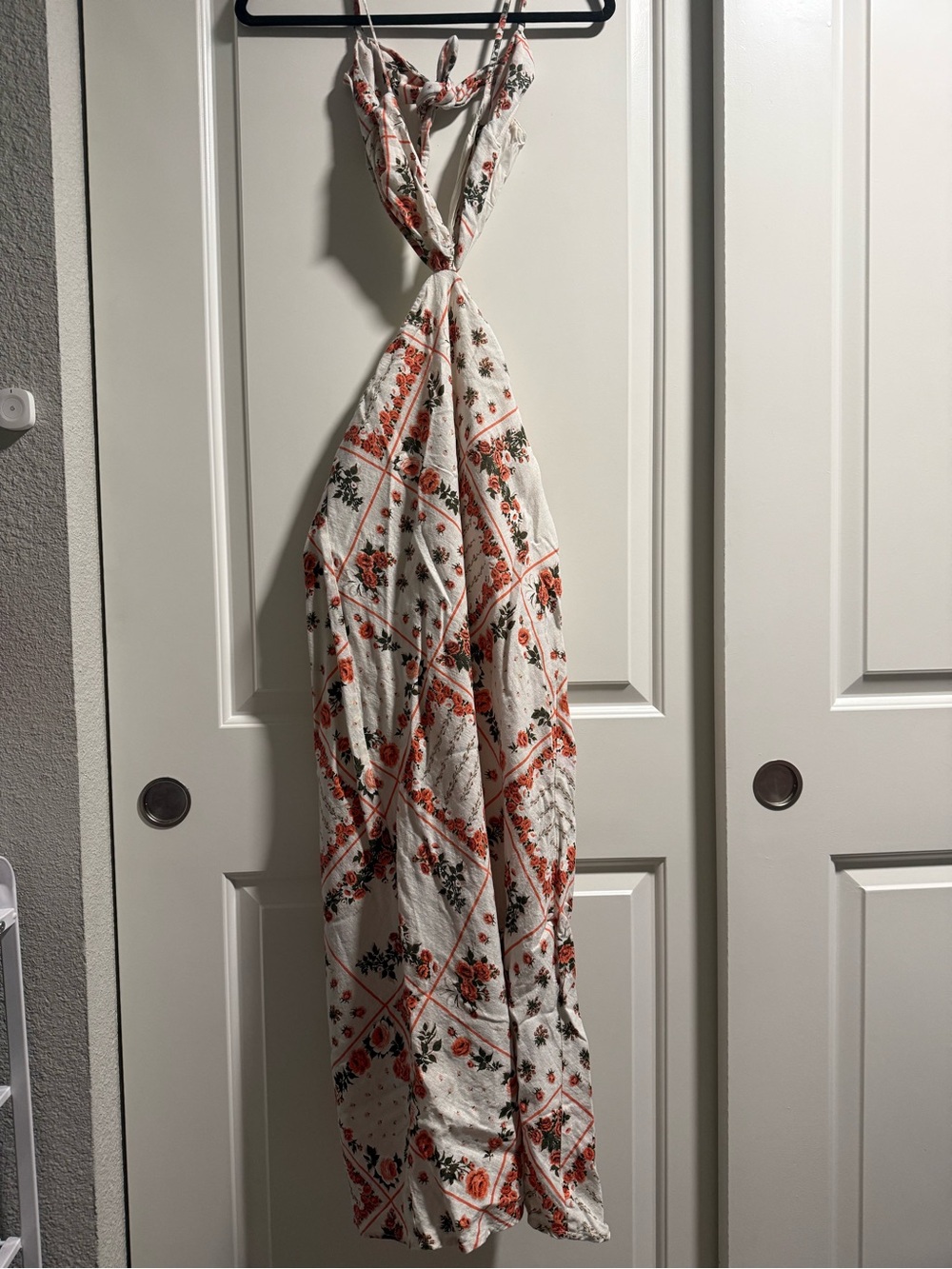 Abercrombie & Fitch Cream Maxi Dress with Orange Floral Print
